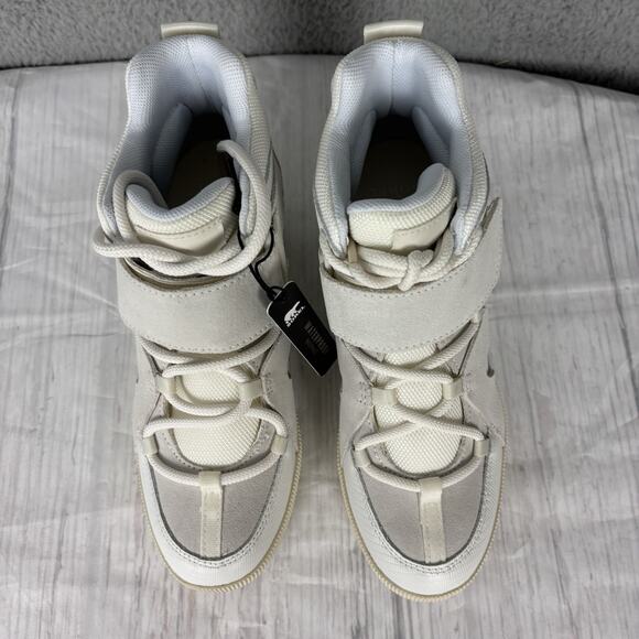 Sorel Womens sz 7 Out N About Hidden Wedge Leather Sneaker Bootie White Sea Salt - Picture 5 of 16